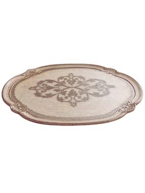 Vintage Italian Florentine Style Oval Tray and Wall Hangin– Ornate Scroll Design